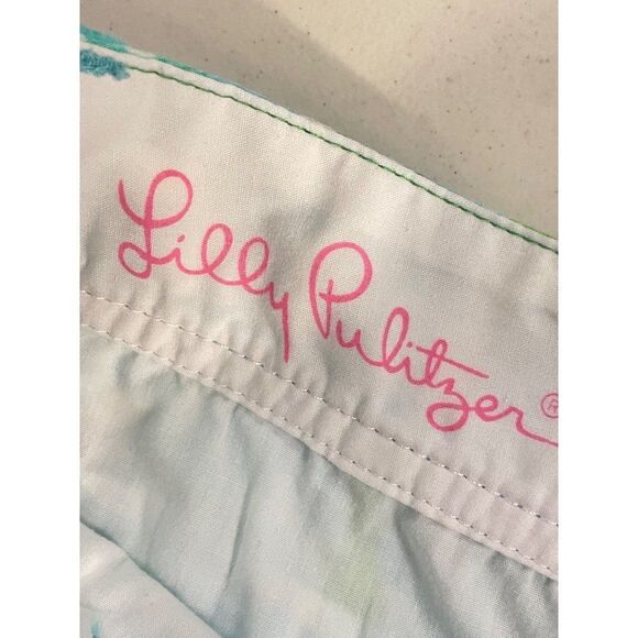 Lilly Pulitzer First Impression Callahan Short Turquoise Green Floral 2 - Picture 6 of 7